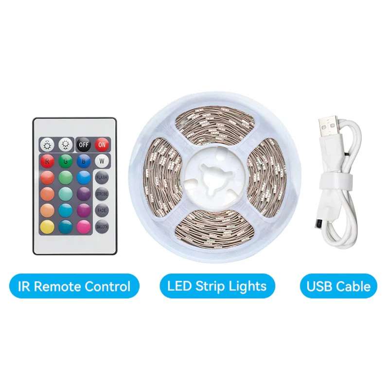 Vention RGB FPC LED Strip Lights with IR Remote & USB 5V Power Supply - 2M, 5M (PAAWH, PAAWJ)