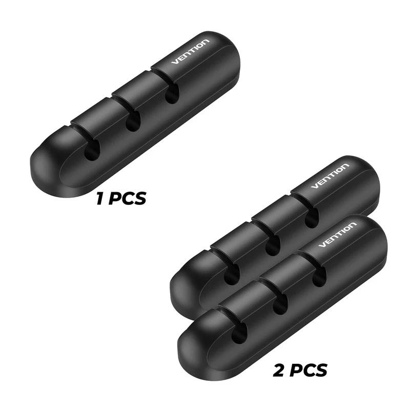 Vention 3-Port Silicone Desktop Cable Manager with 3M Strong Adhesive - 1pc, 2 pcs (KBRB0, KBRB0-2)