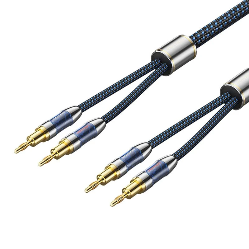 Vention Speaker Wire (Hi-Fi) with Dual Banana Plugs - 1.5M (BLBLG)