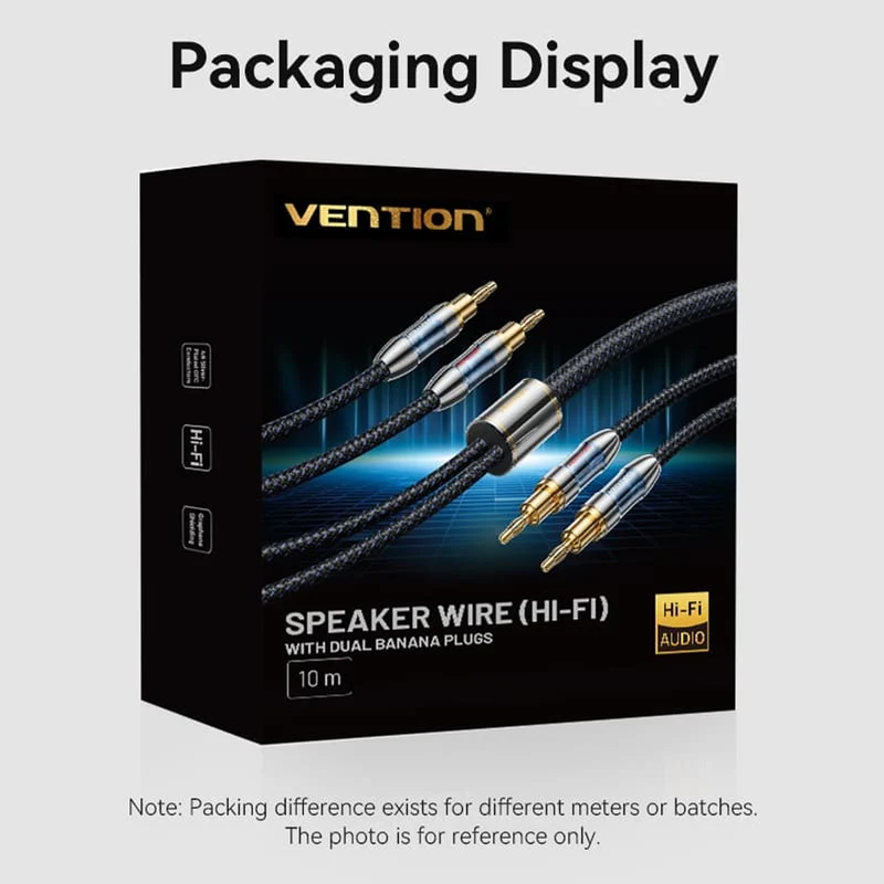 Vention Speaker Wire (Hi-Fi) with Dual Banana Plugs - 1.5M (BLBLG)