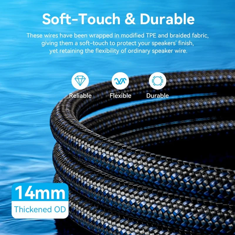 Vention Speaker Wire (Hi-Fi) with Dual Banana Plugs - 1.5M (BLBLG)