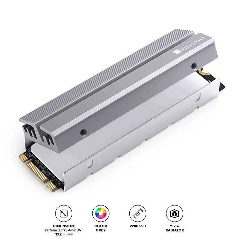 Jonsbo M2-6 SSD Air Cooling Radiator (Grey)