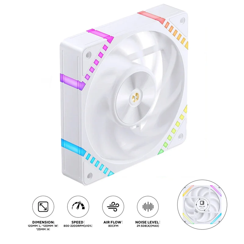 Jonsbo HF2-120W 120MM High Performance Fan (White)