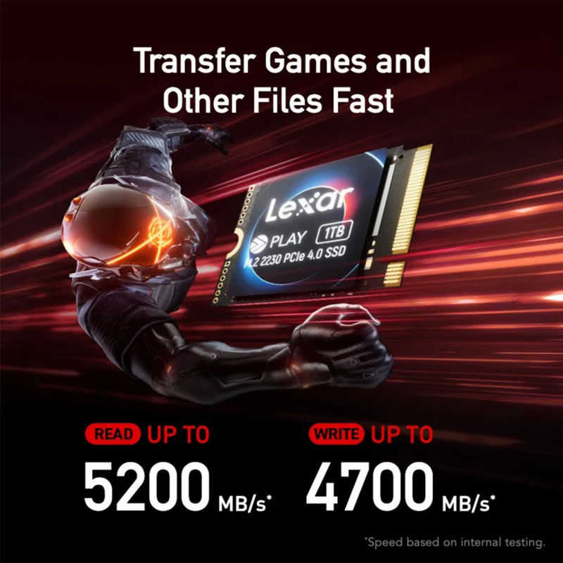 Lexar PLAY 1TB 2230 PCIe Gen4x4 M.2 2230 NVMe SSD (LNMPLAY001T-RNNNG)