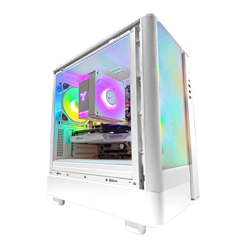 Alpha DB330M Mesh White Desktop Gaming PC | AMD Ryzen 5 5500GT | 16GB RAM | 512GB SSD | RX 6600 | Windows 11 Pro