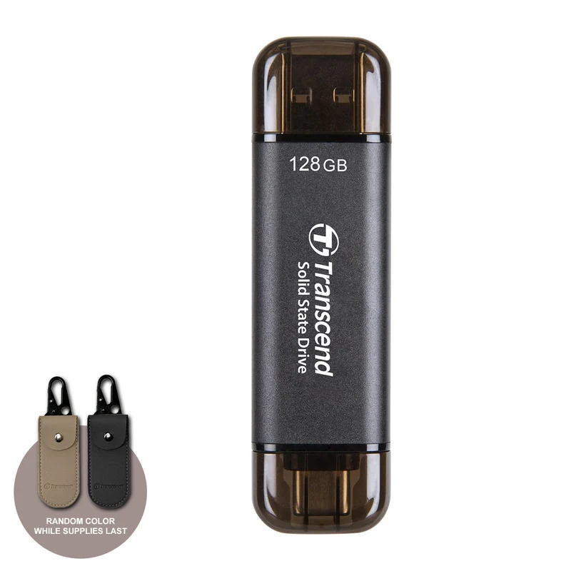 Transcend ESD310C 128GB Dual USB 10Gbps Read up to 1050MB/s Type-C/A Portable SSD (TS128GESD310C)