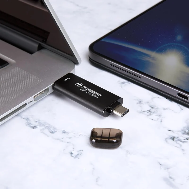 Transcend ESD310C 128GB Dual USB 10Gbps Read up to 1050MB/s Type-C/A Portable SSD (TS128GESD310C)