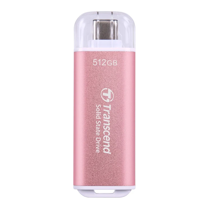 Transcend ESD300 512GB Dual USB 10Gbps Read up to 1050MB/s Type-C Portable SSD (Pink) (TS512GESD300P)