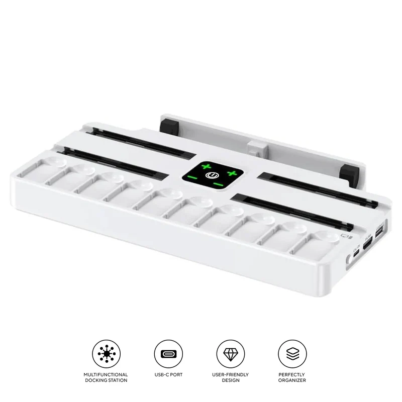 Kytok TV Dock Station with Controller Charger & Game Slots for Nintendo Switch / Nintendo Switch OLED (White) (KT-K804W)