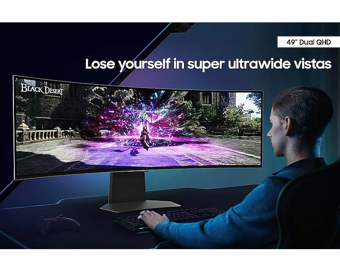 Samsung Odyssey OLED G9 (G95SC) LS49CG954SEXXP 49" Neo Quantum Processor Pro 0.03ms 240Hz GTG 5120x1440 Dual QHD Curved Smart Gaming Monitor