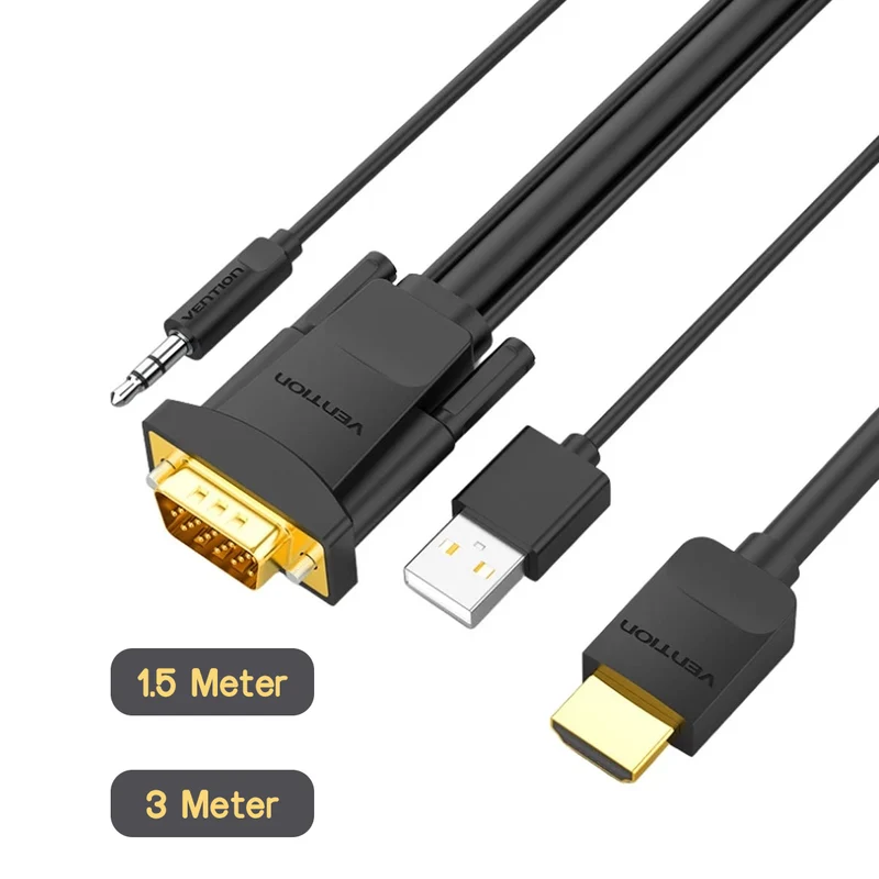 Vention HDMI A Male/VGA Male/USB-A Male/3.5mm Male Cable - 3M (ABIBI)