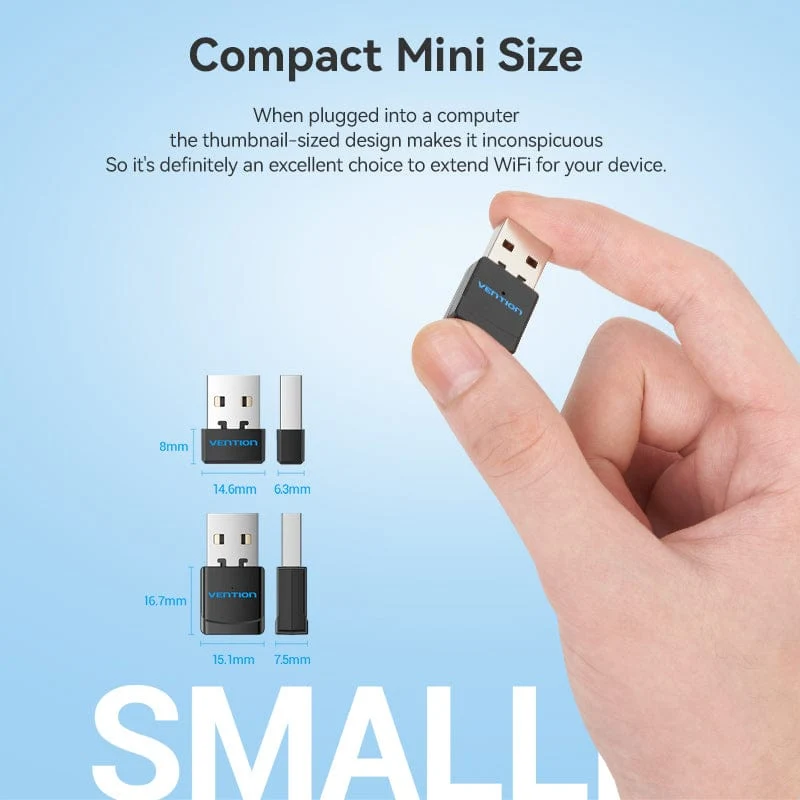 Vention USB 2.0 Type-A Wi-Fi Adapter (KDSB0)