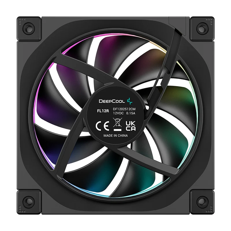 DeepCool FL12R Single 120mm Unique ARGB Fan (Black, White)
