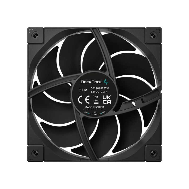 DeepCool FT12 Single 120mm High Performance Fan (Black, White)