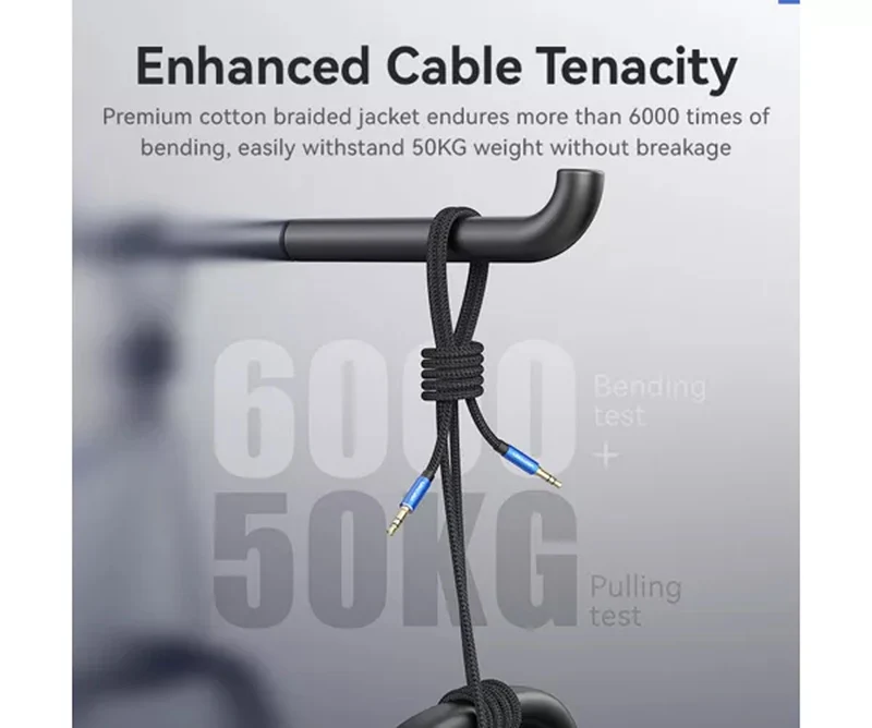 Vention 3.5mm Male to Male Audio Cable - Cotton Braided Aluminum Type 2M (BAWLH)