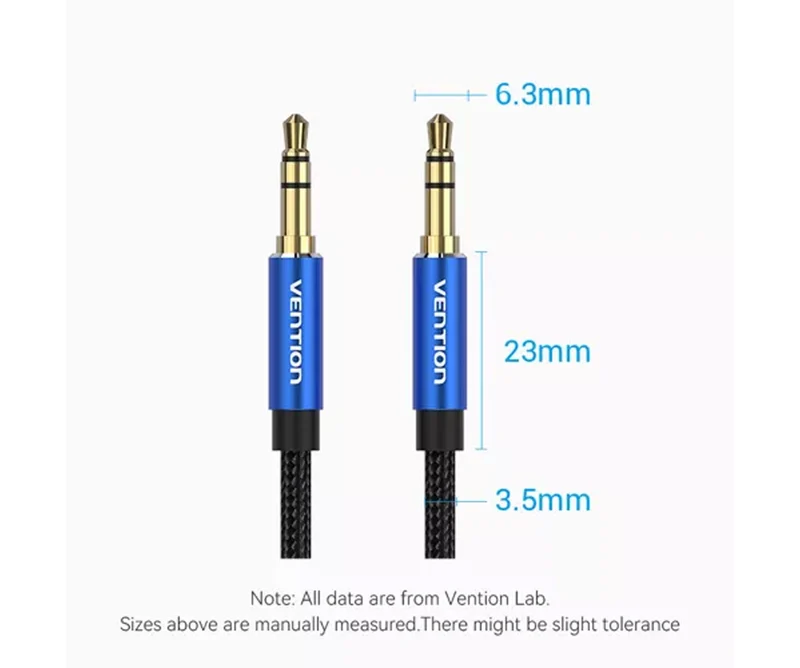 Vention 3.5mm Male to Male Audio Cable - Cotton Braided Aluminum Type 2M (BAWLH)