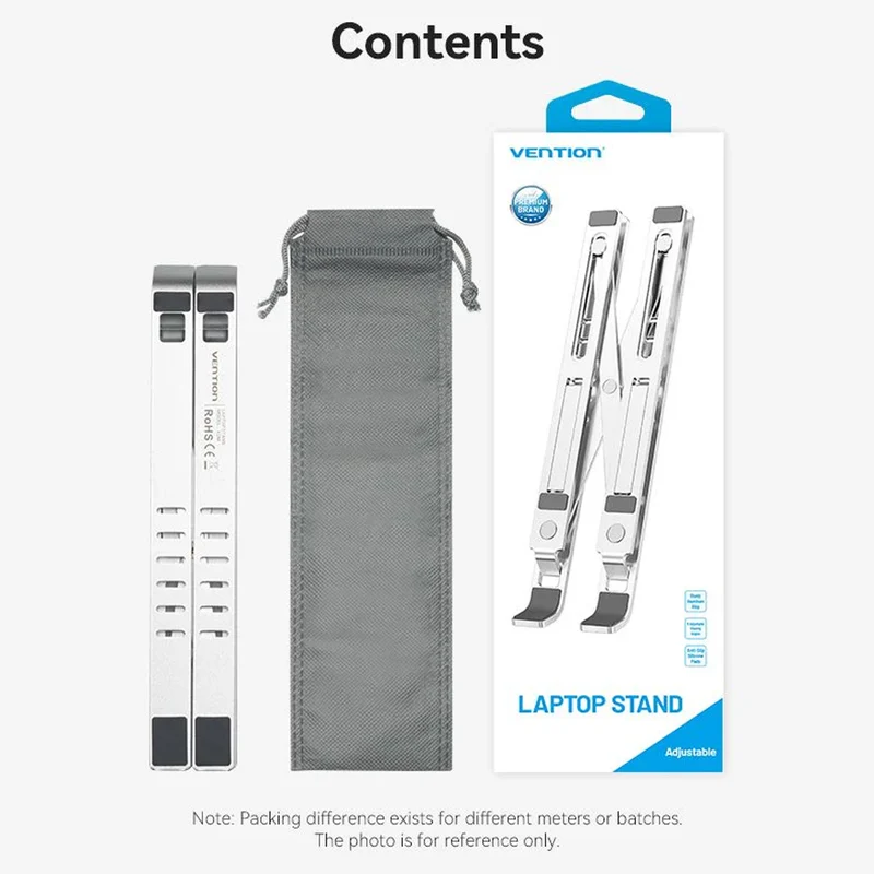 Vention Foldable Laptop Stand - Silver Aluminum Alloy Type (KDMI0)