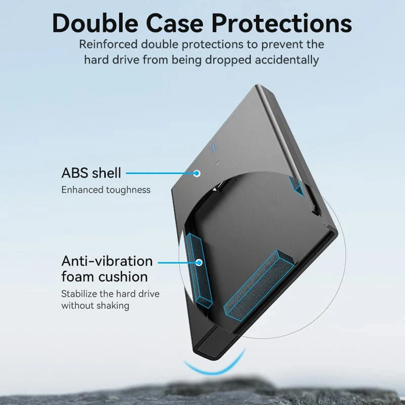 Vention 2.5 Inch SATA Hard Drive Enclosure - USB 3.0 Micro-B (KPAB0)