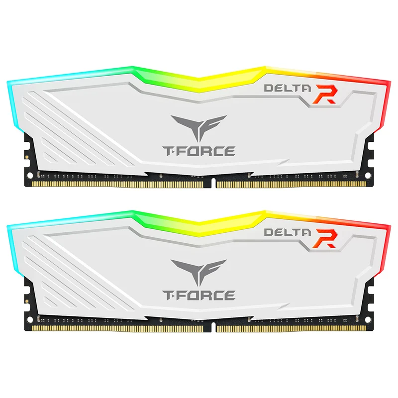 TeamGroup T-Force Delta RGB DDR4 16GB (2X8GB) 3600MHz CL18-22-22-42 1.35V Gaming Desktop Memory (Black, White) (TF3D416G3600HC18JDC01, TF4D416G3600HC18JDC01)