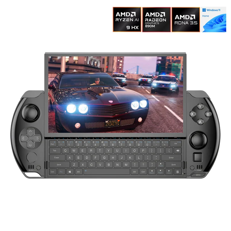 GPD Win 4 2025 AMD Ryzen AI 9 HX 370 6" (1920x1080) 32GB RAM LPDDR5X-7500MT/S 2TB SSD AMD Radeon 890M Graphics (RDNA3.5) Windows 11 Handheld Gaming PC Console (Black)
