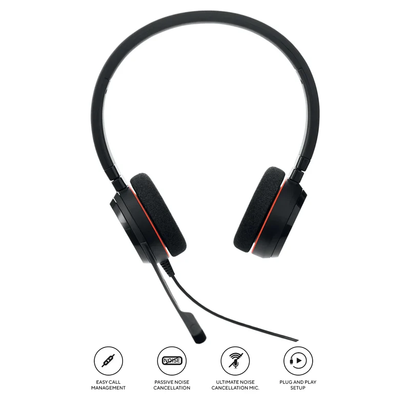 Jabra Evolve 20 Stereo UC USB-C/A Noise-Cancelling Headset (Black)