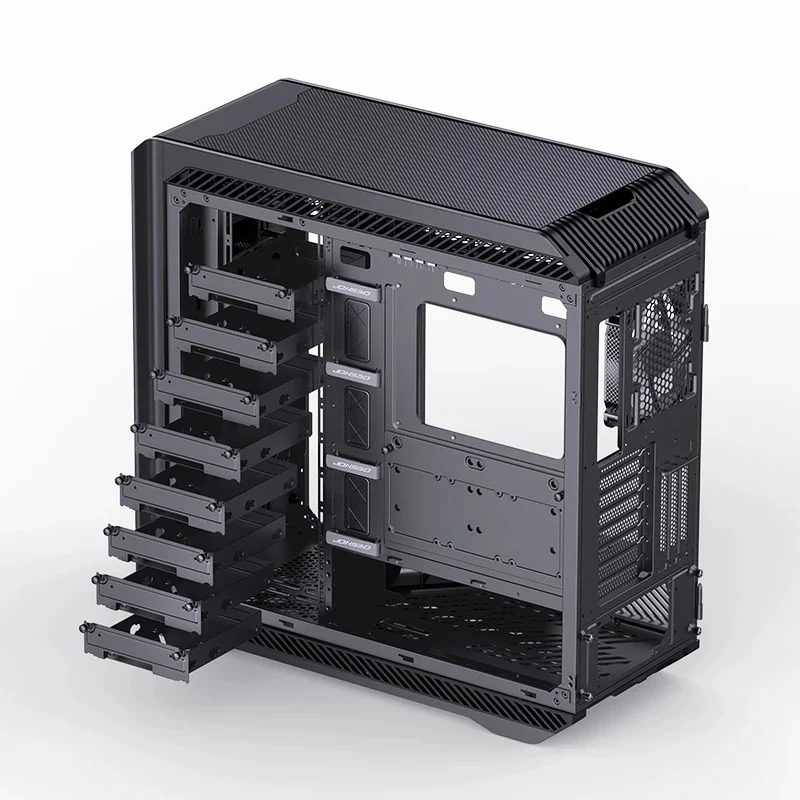 Jonsbo D500 E-ATX Computer Case (Black, Silver)