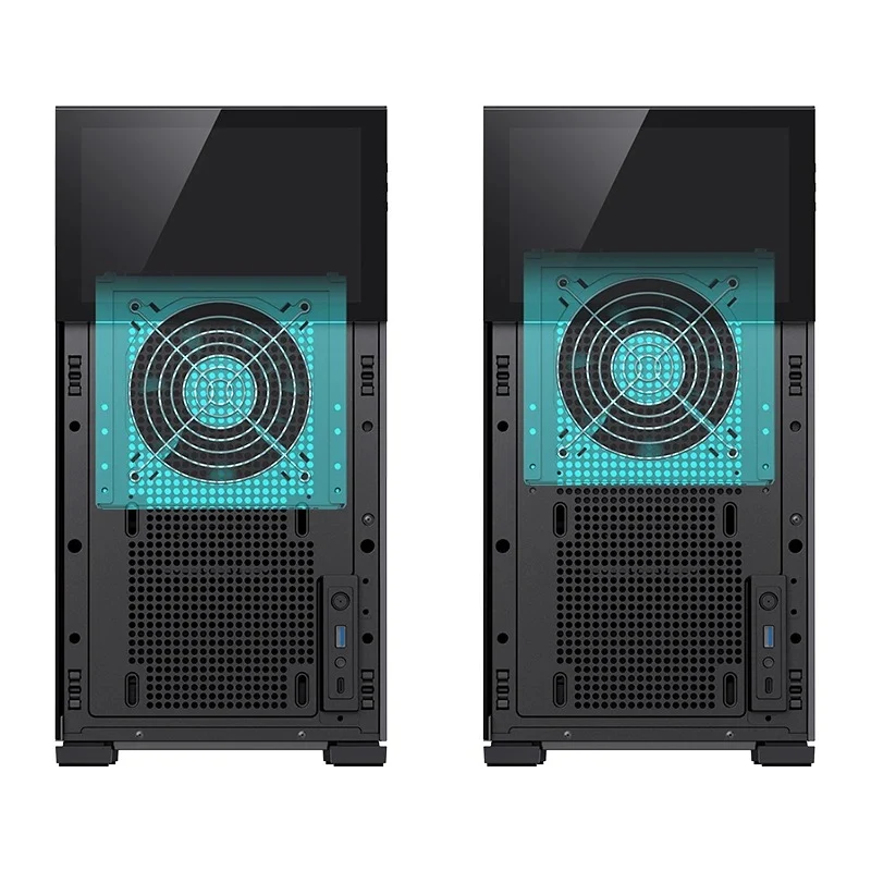Jonsbo D41 Mesh ATX Computer Case (Black, White) + Jonsbo DS8 8" Display Secondary Screen (Black, White)