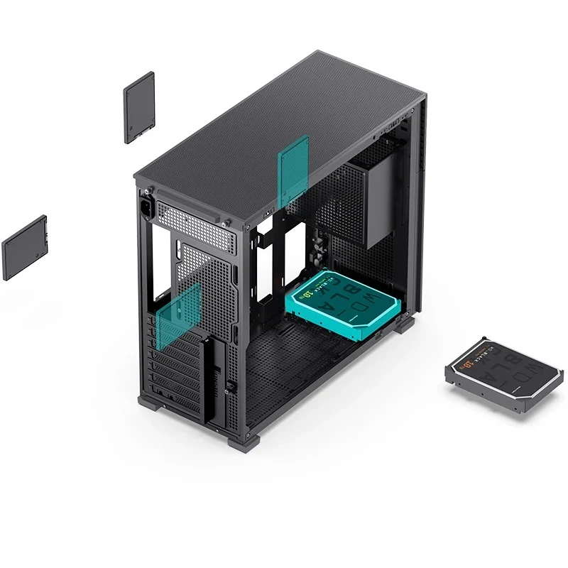 Jonsbo D41 Mesh ATX Computer Case (Black, White) + Jonsbo DS8 8" Display Secondary Screen (Black, White)
