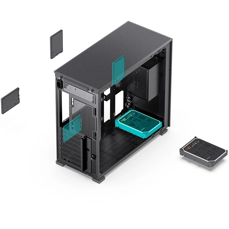 Jonsbo D41 Mesh ATX Computer Case (Black, White)