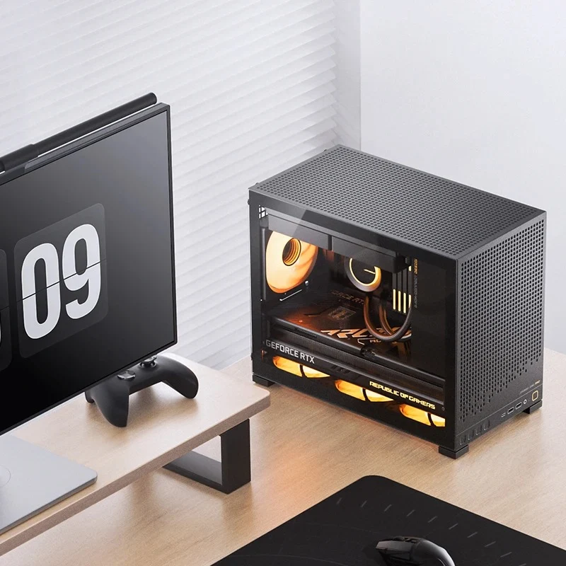 Jonsbo D32 Pro M-ATX Computer Case (Black, White)