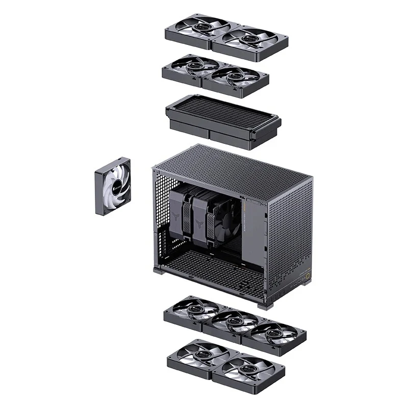 Jonsbo D32 Pro M-ATX Computer Case (Black, White)