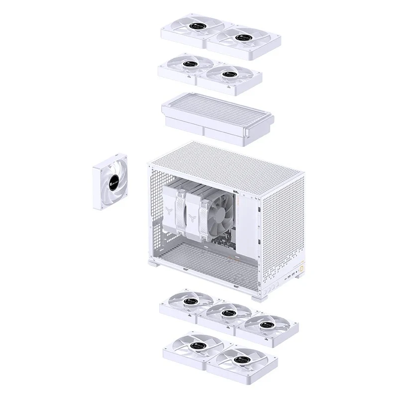 Jonsbo D32 Pro M-ATX Computer Case (Black, White)