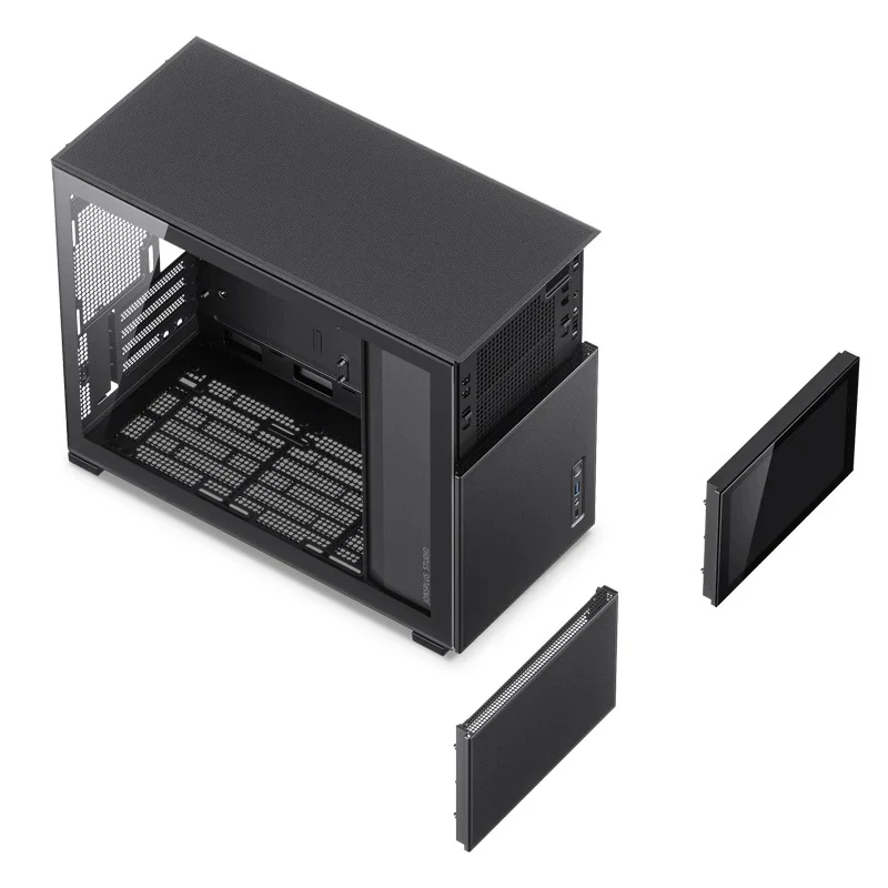 Jonsbo D31 Mesh M-ATX Computer Case (Black, White) + Jonsbo DS8 8" Display Secondary Screen (Black, White)