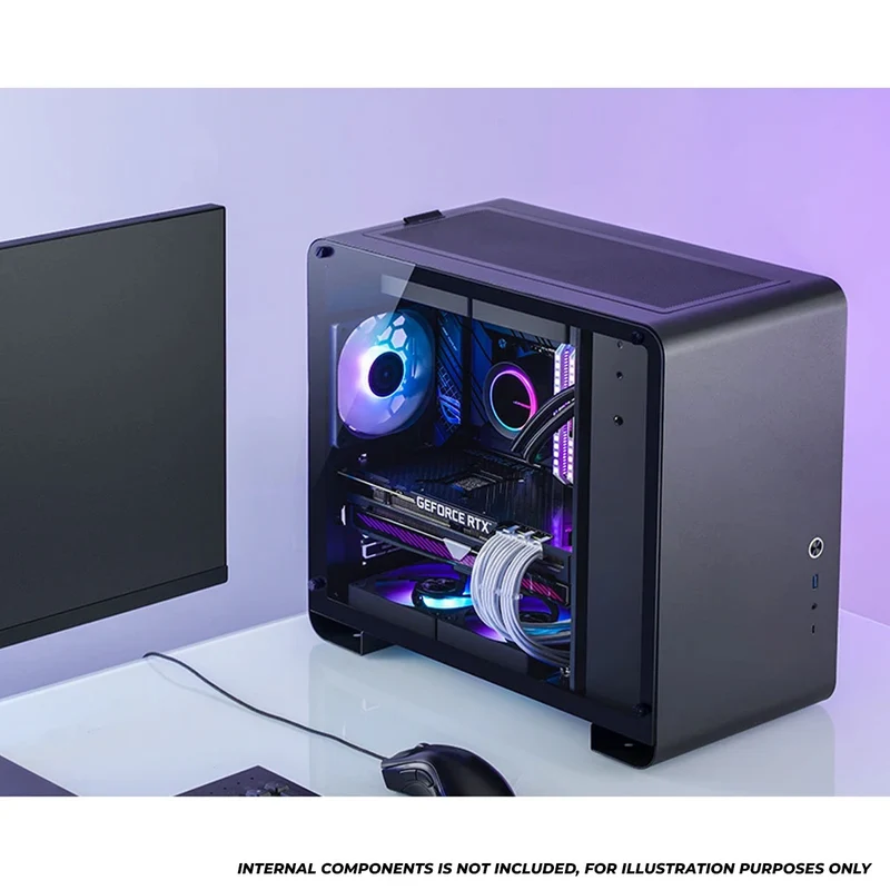 Jonsbo U4 Mini M-ATX Computer Case (Black, White)