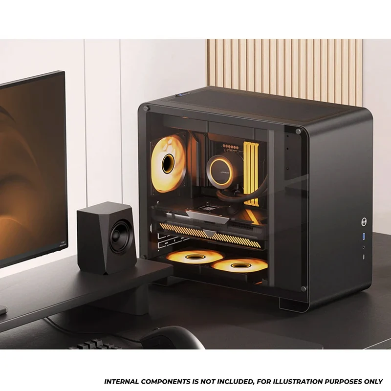 Jonsbo U4 Mini M-ATX Computer Case (Black, White)