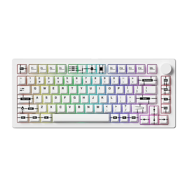 MonsGeek M1 V5 VIA Prototype Aluminum Case Multi-Mode RGB Hot-Swappable Mechanical Keyboard (Akko V3 Piano Pro Switch)