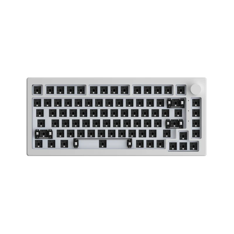 Akko 5075B VIA Barebone DIY Kit Multi-Mode RGB Hot-Swappable Mechanical Keyboard (Moonlight White)