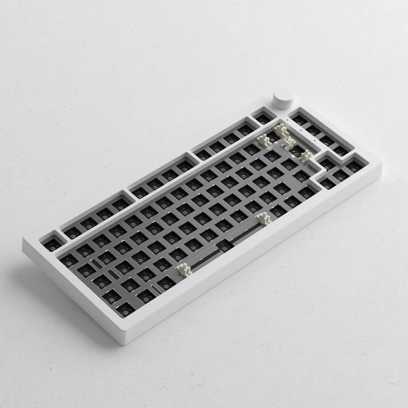 Akko 5075B VIA Barebone DIY Kit Multi-Mode RGB Hot-Swappable Mechanical Keyboard (Moonlight White)