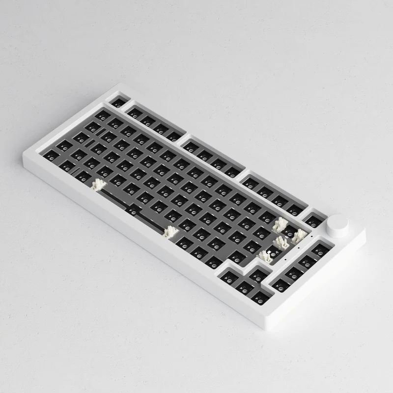 Akko 5075B VIA Barebone DIY Kit Multi-Mode RGB Hot-Swappable Mechanical Keyboard (Moonlight White)