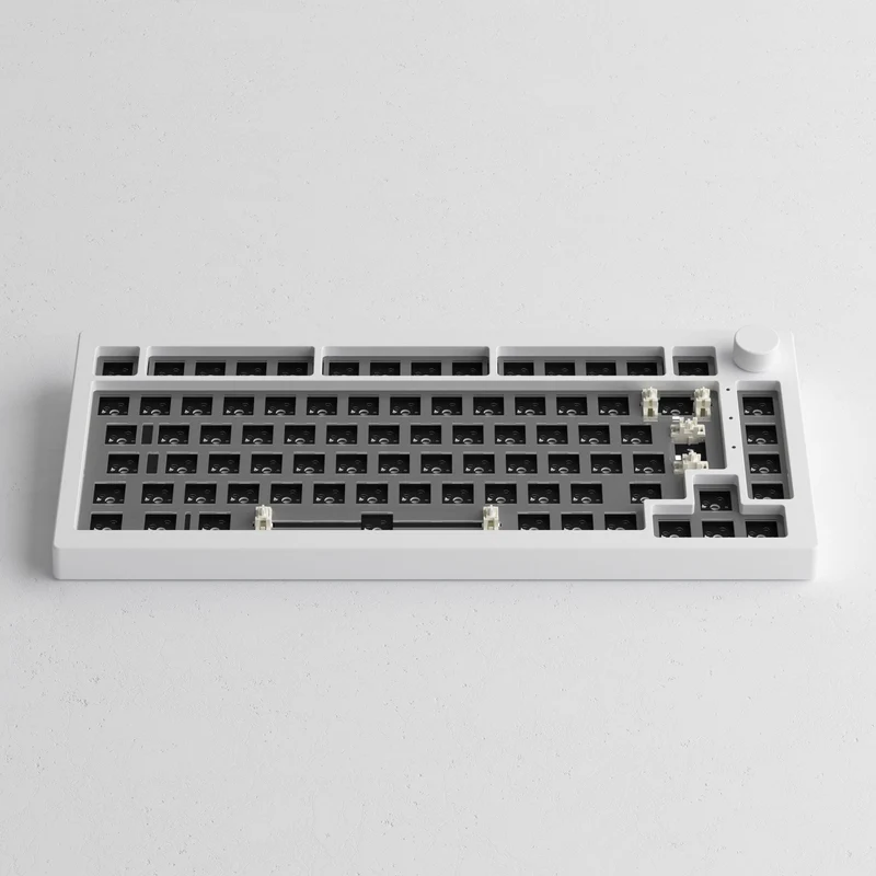 Akko 5075B VIA Barebone DIY Kit Multi-Mode RGB Hot-Swappable Mechanical Keyboard (Moonlight White)