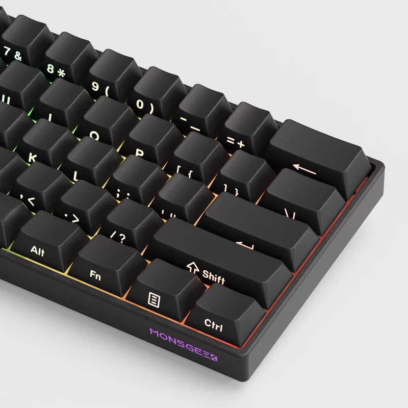 MonsGeek FUN60 Pro SP Shine-Through Black Multi-Mode RGB Mechanical Keyboard (Akko Glare Magnetic Switch)