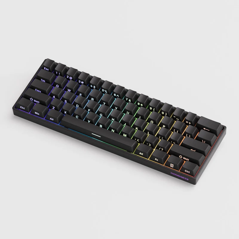 MonsGeek FUN60 Pro SP Shine-Through Black Multi-Mode RGB Mechanical Keyboard (Akko Glare Magnetic Switch)