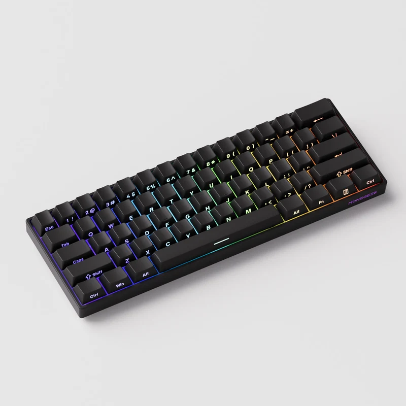 MonsGeek FUN60 Pro SP Shine-Through Black Multi-Mode RGB Mechanical Keyboard (Akko Glare Magnetic Switch)