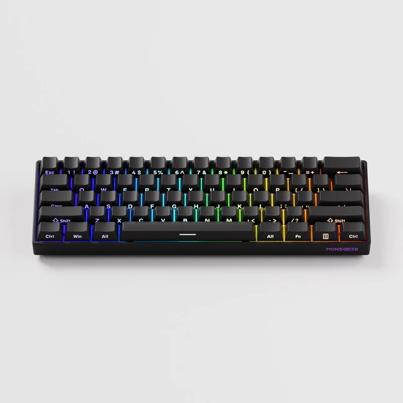 MonsGeek FUN60 Pro SP Shine-Through Black Multi-Mode RGB Mechanical Keyboard (Akko Glare Magnetic Switch)