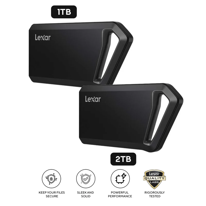 Lexar SL600 USB 3.2 Type-C Portable External SSD (Grey) (1TB, 2TB)