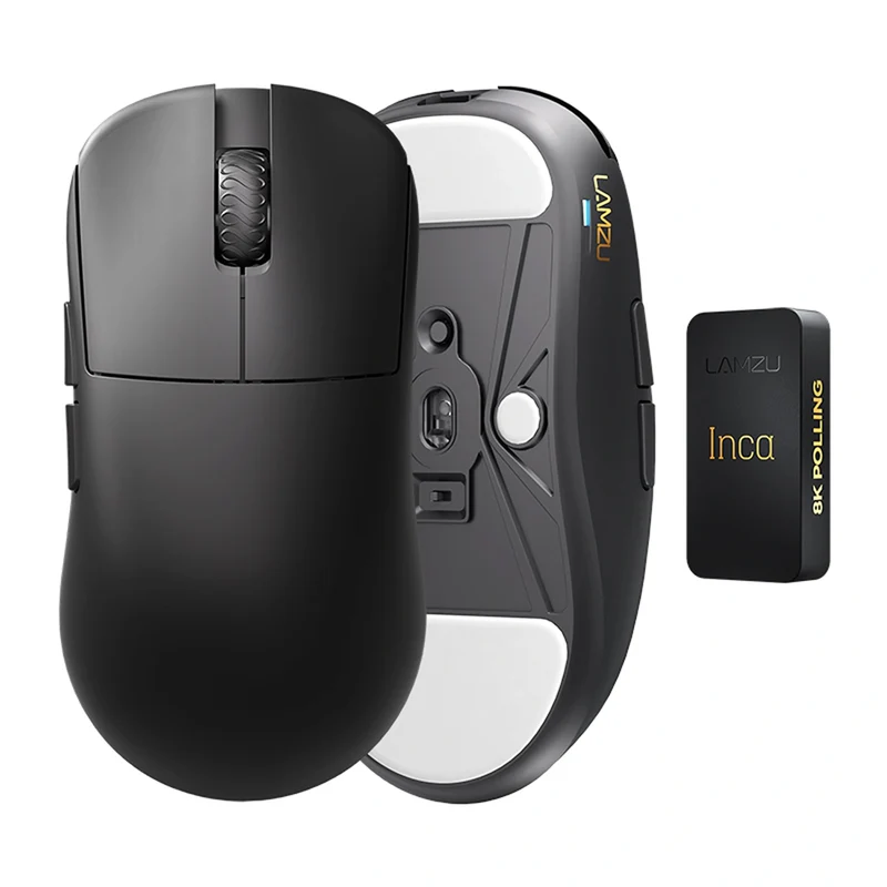 Lamzu INCA 8K Superlight Wireless Gaming Mouse (Black, White)