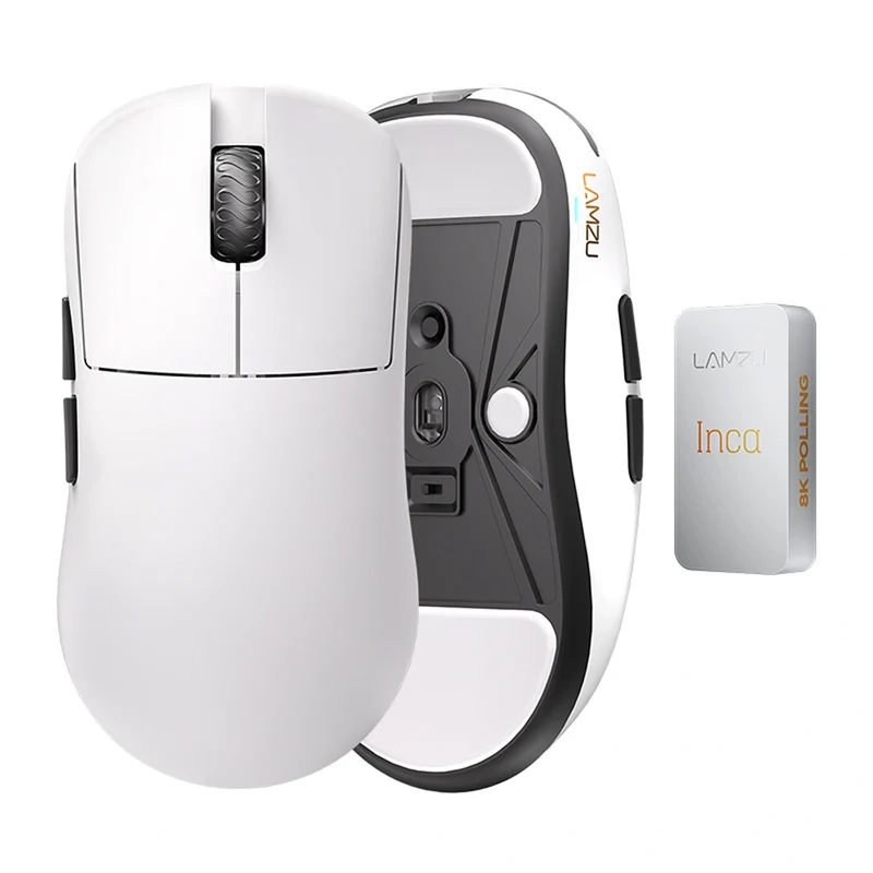 Lamzu INCA 8K Superlight Wireless Gaming Mouse (Black, White)