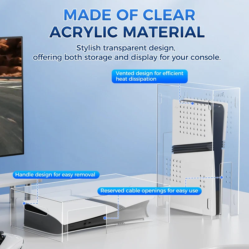 IINE Horizontal Acrylic Dust Cover for PS5 Pro (L1057)