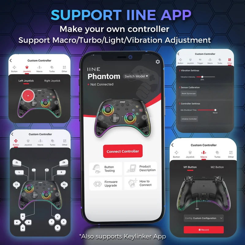 IINE Hecate Transparent Black Wireless Controller With Charging Dock (L1044)