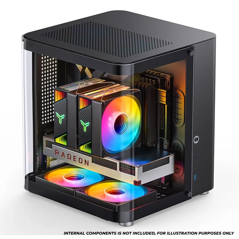 Jonsbo TK-1 M-ATX Separated Cabinet Computer Case (Black, White)